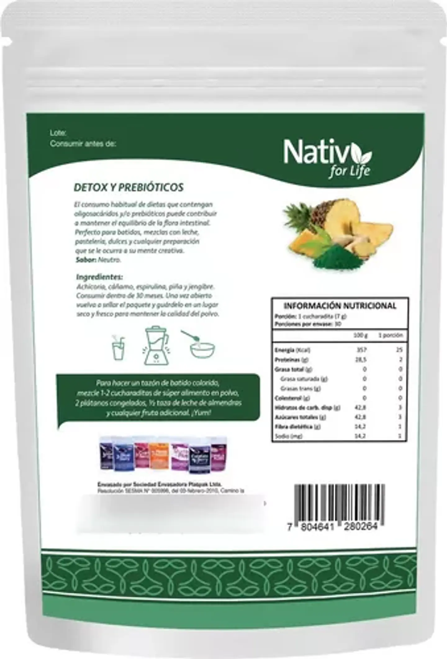 Nativ For Life - Detox & Prebiotic 210grs 3