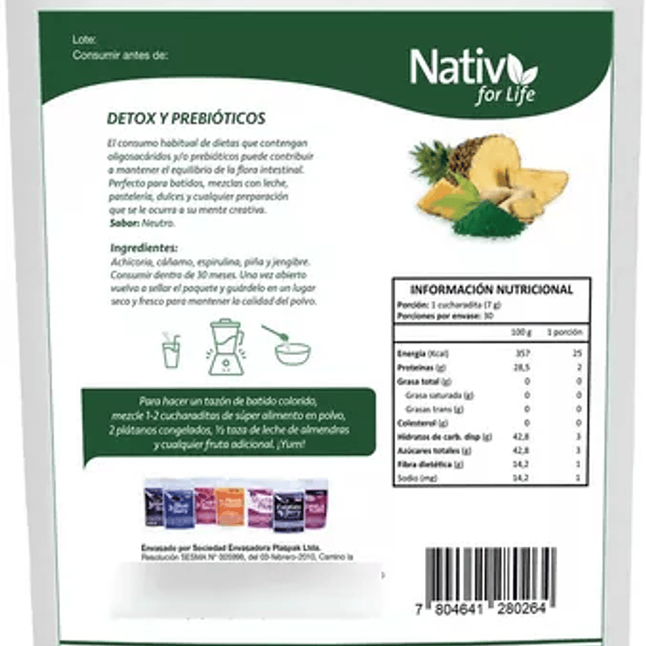 Nativ For Life - Detox & Prebiotic 210grs 3