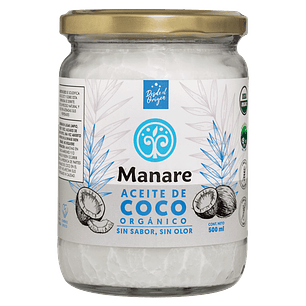 Manare - Aceite de Coco Orgánico Sin Sabor Sin Olor 500ml