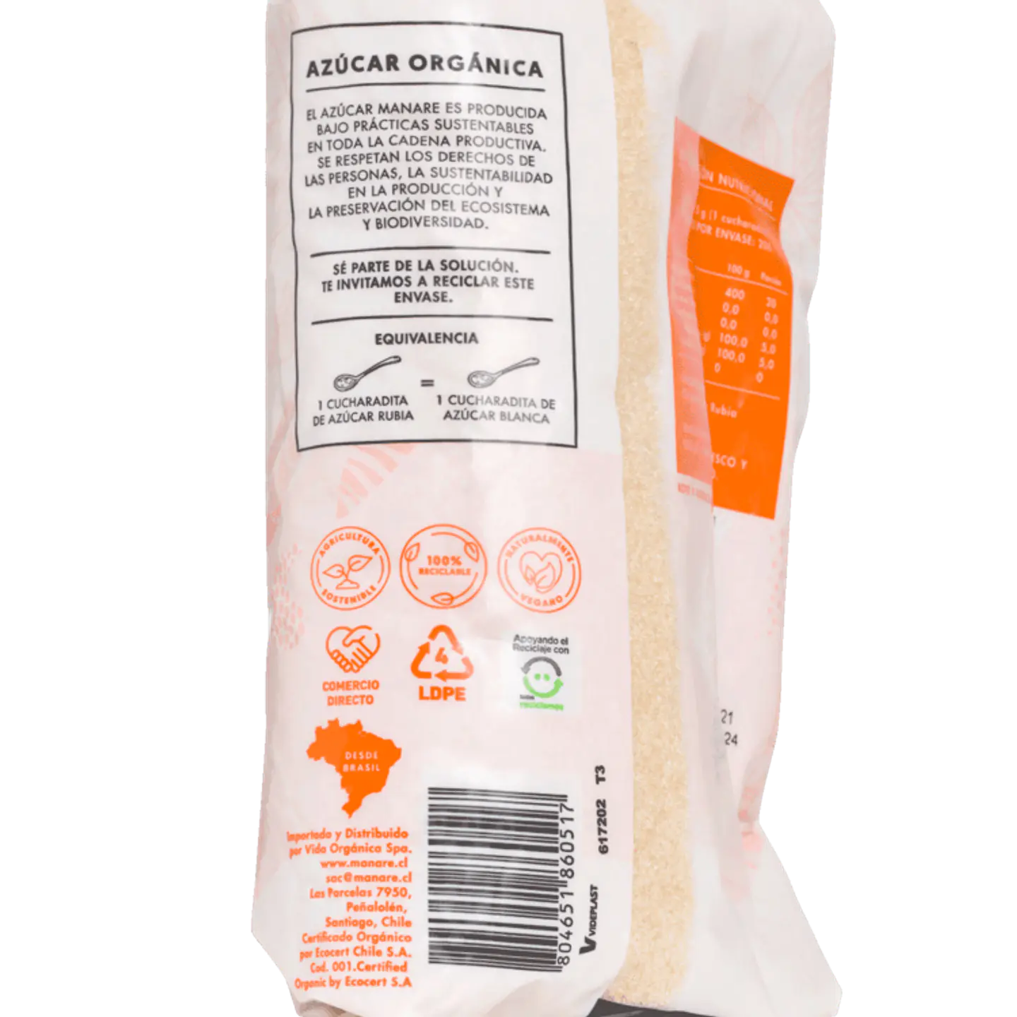 Manare - Azúcar Rubia Orgánica 1kg 2