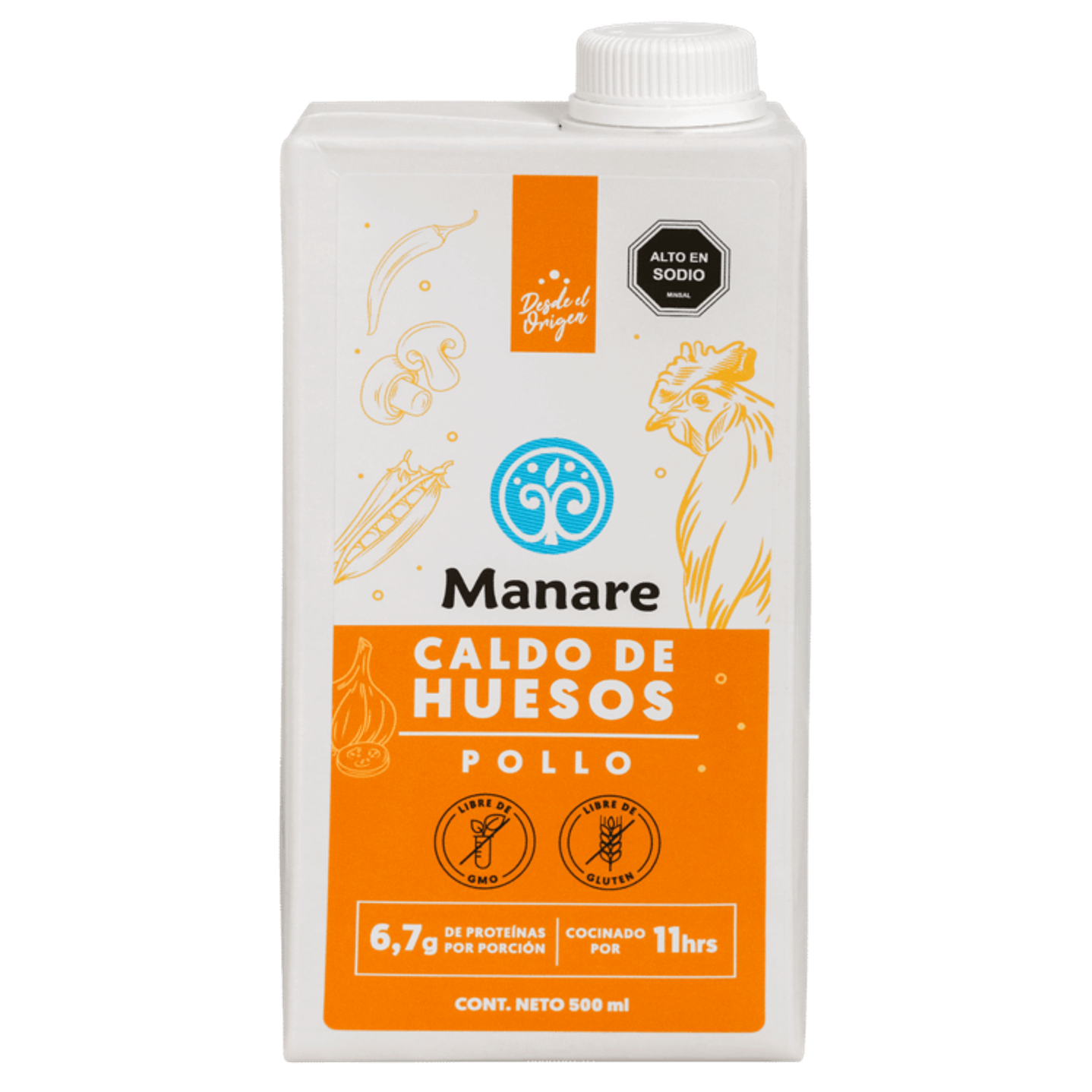 Manare - Caldo de Huesos de Pollo 500ml 1