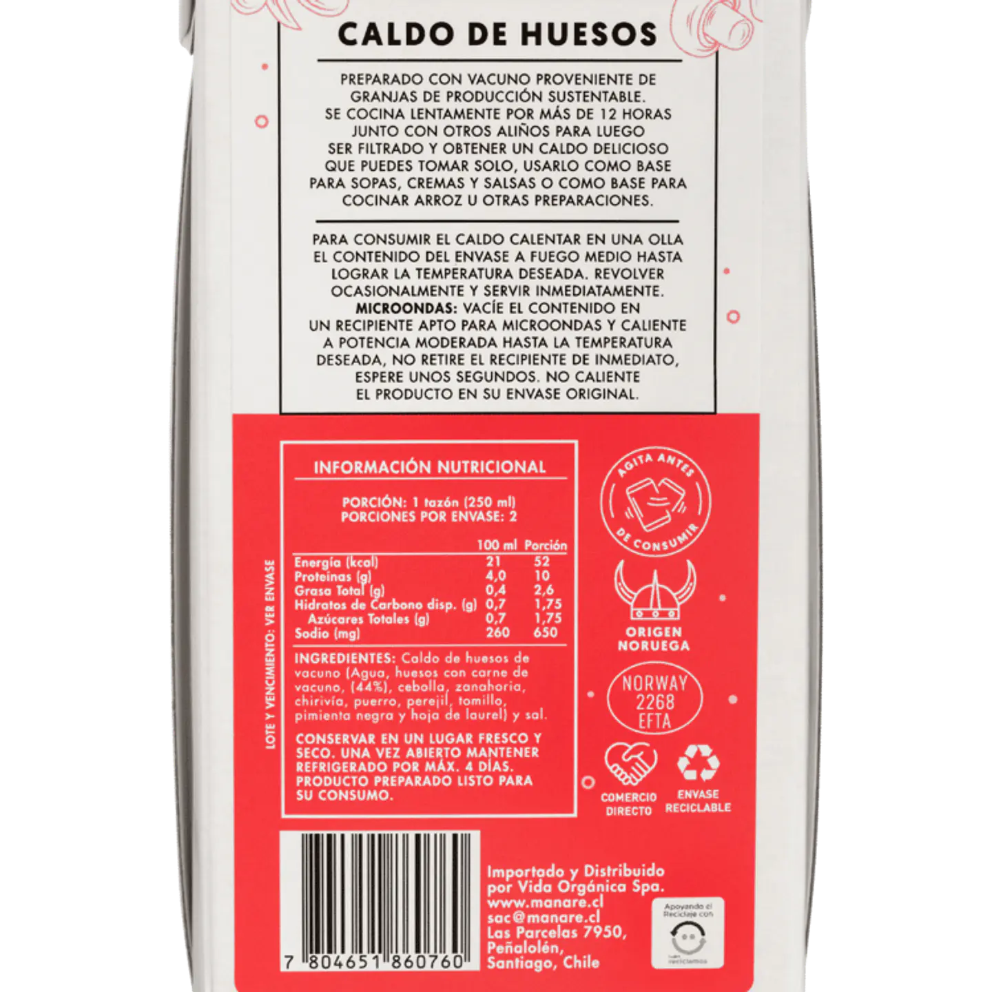 Manare - Caldo de Huesos de Vacuno 500ml 2