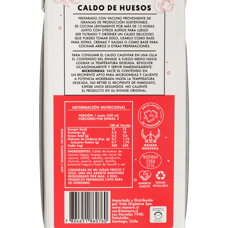 Manare - Caldo de Huesos de Vacuno 500ml 2