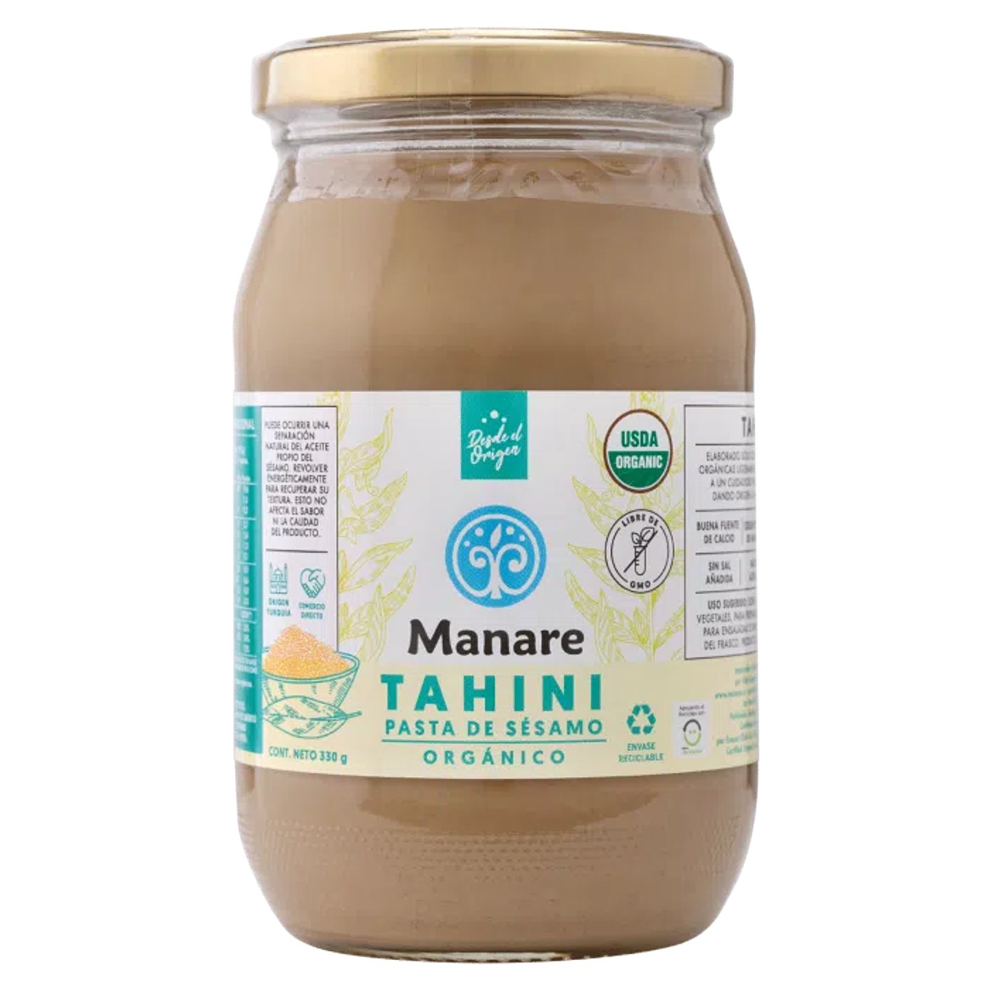 Manare - Pasta de sesamo organica Tahini 330gr  1