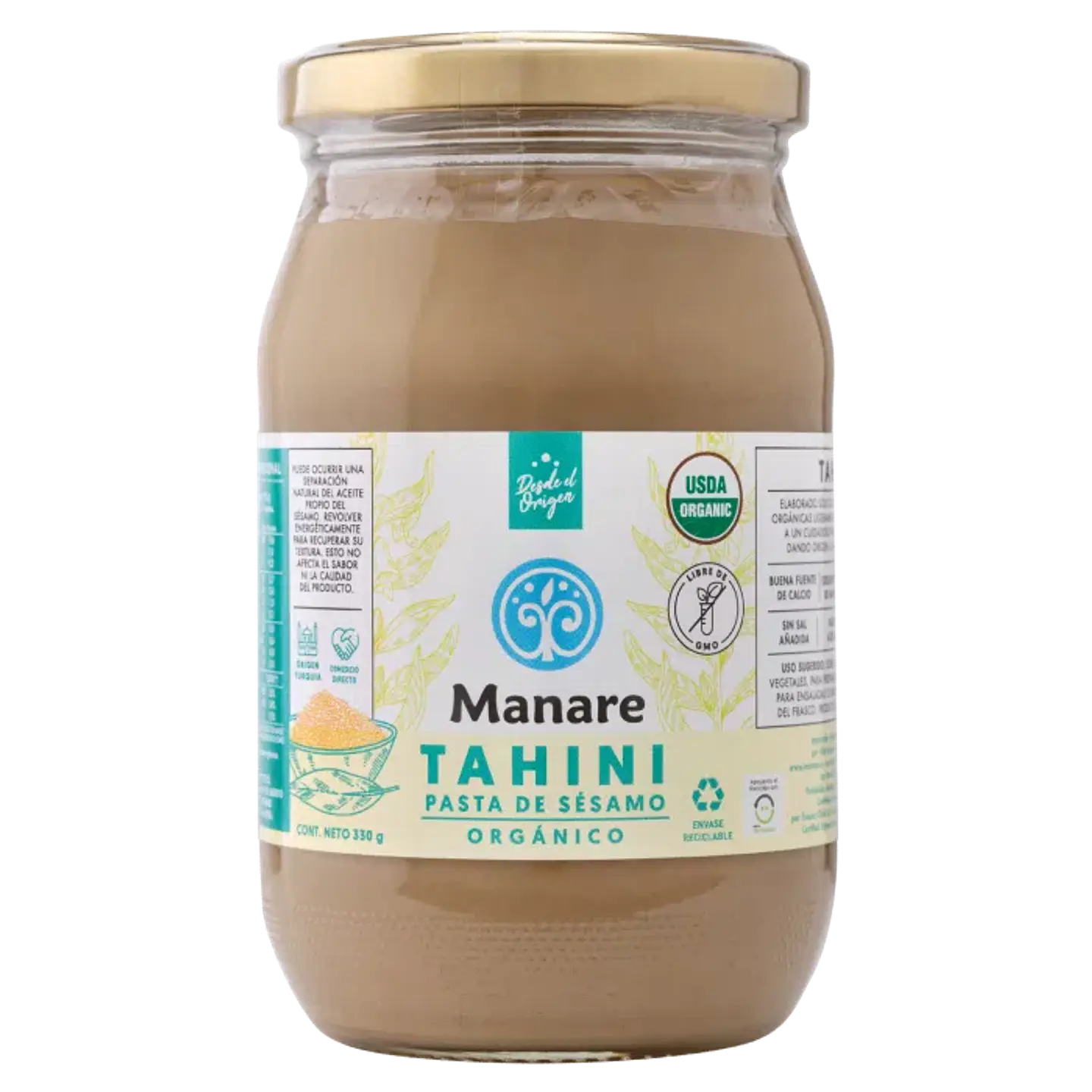 Manare - Pasta de sesamo organica Tahini 330gr  1