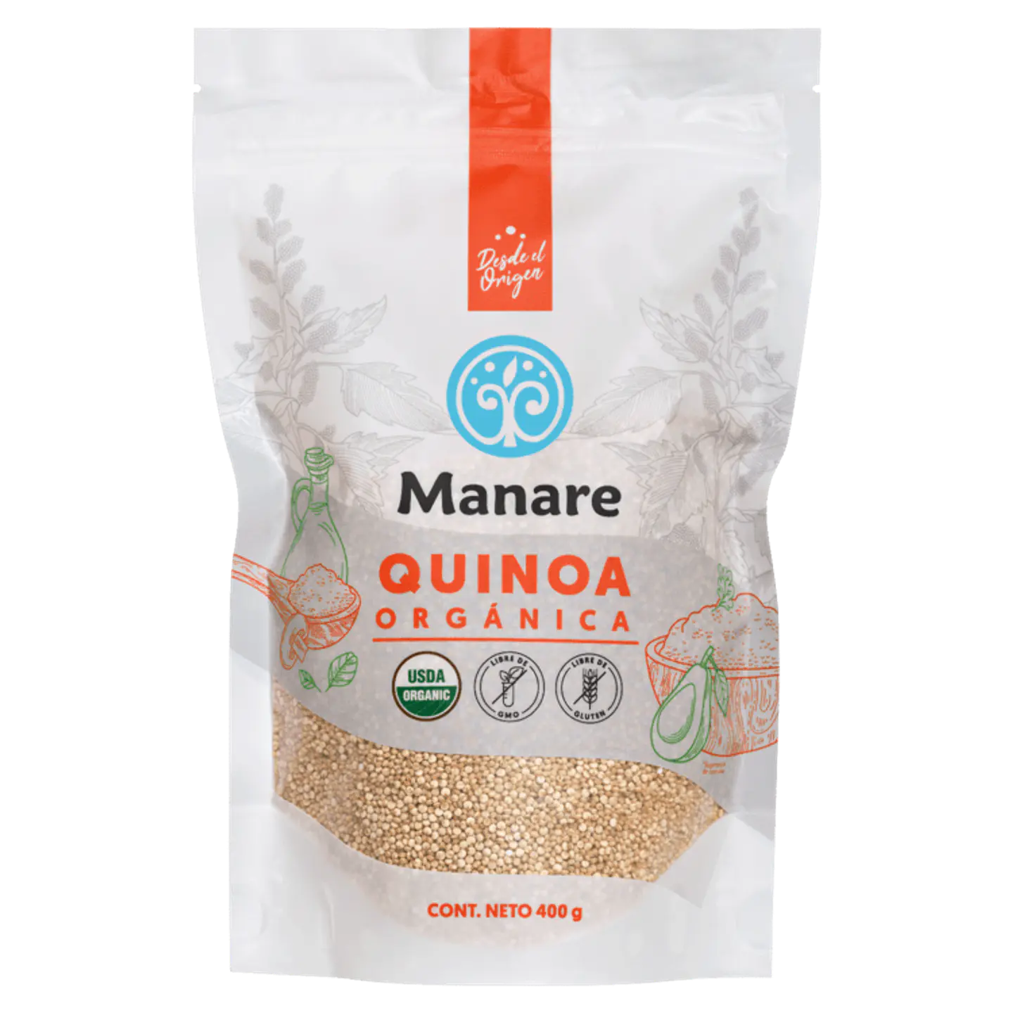 Manare - Quinoa Blanca Orgánica 400g 1