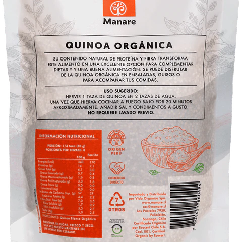 Manare - Quinoa Blanca Orgánica 400g