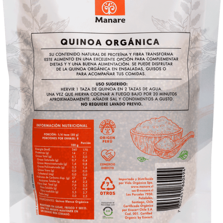 Manare - Quinoa Blanca Orgánica 400g 2