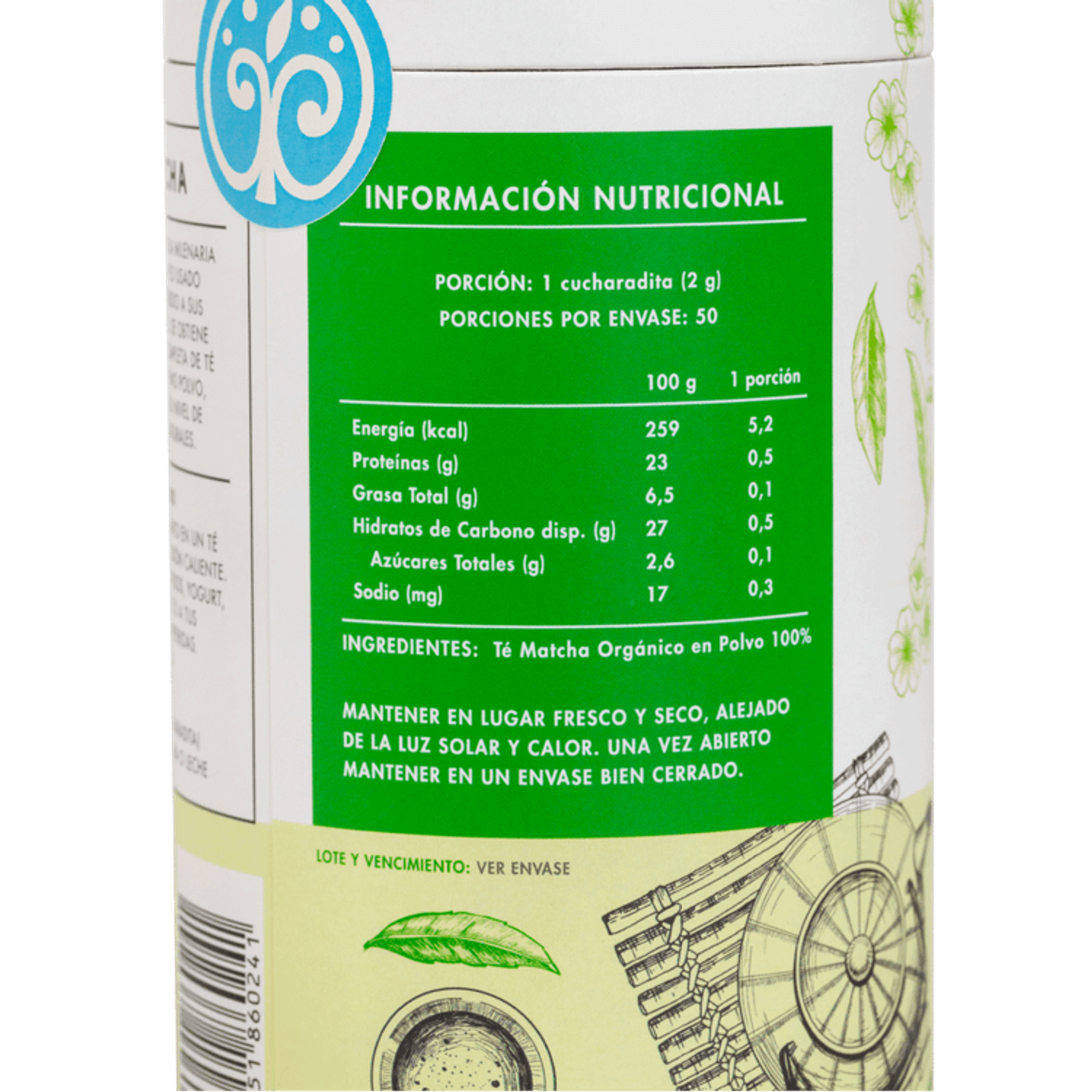 Manare - Te Matcha organico en polvo 100g  2