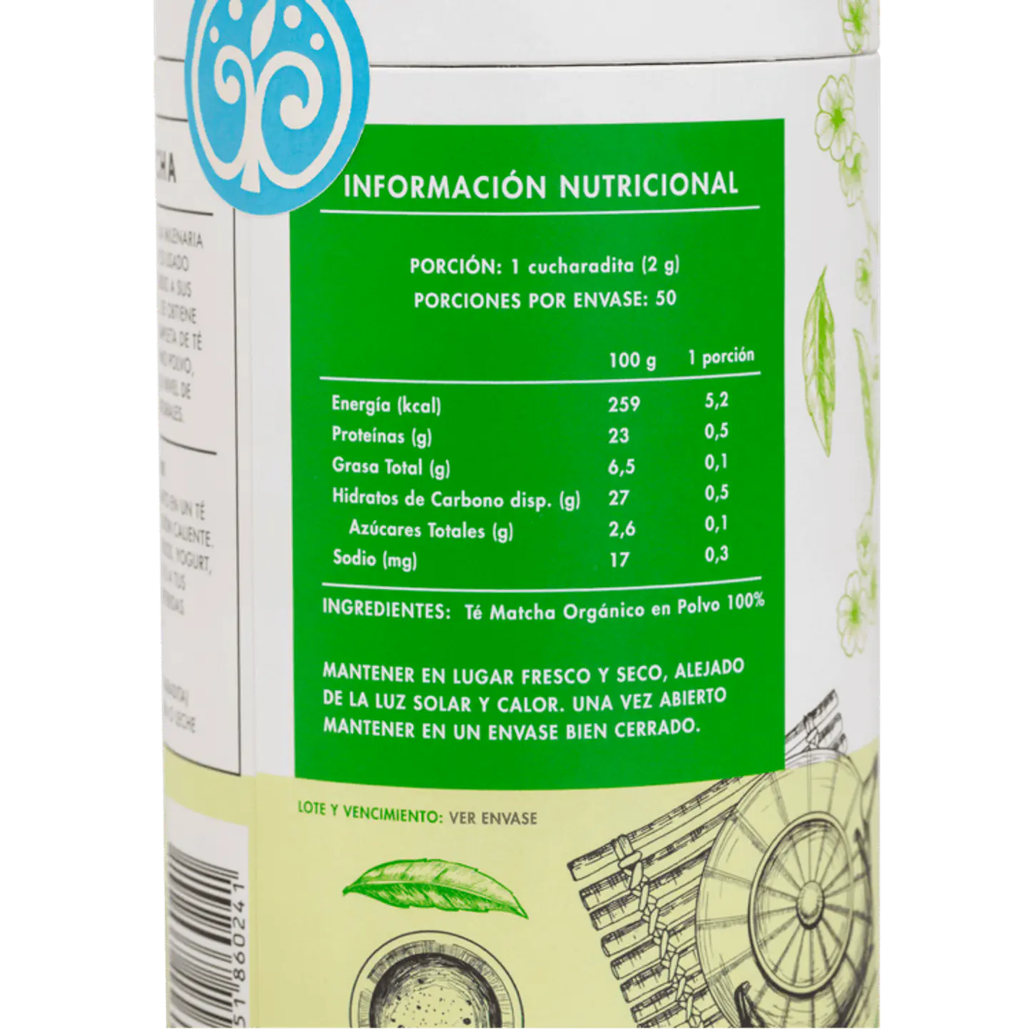 Manare - Te Matcha organico en polvo 100g  2