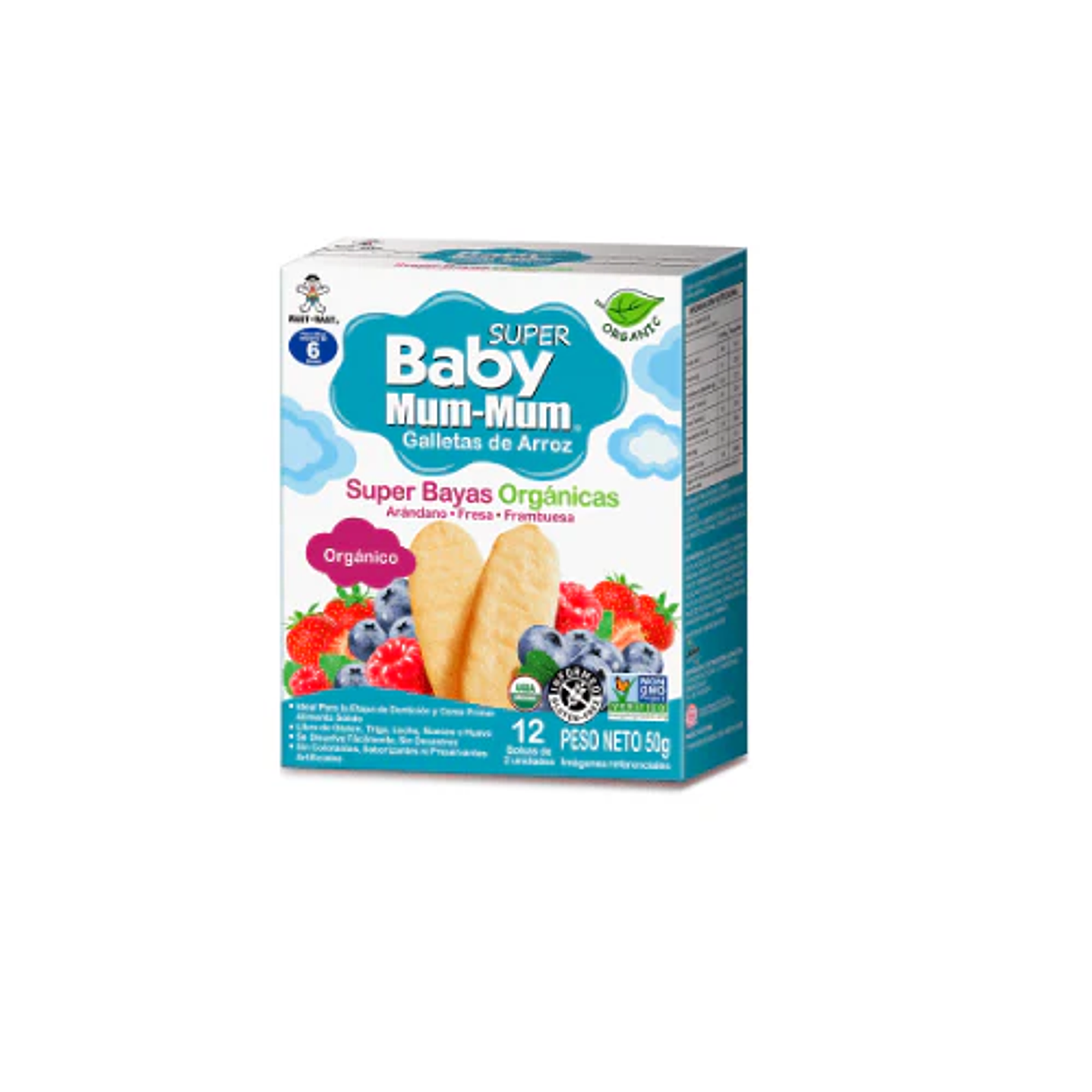 Baby Mum - Galleta de Arroz Organica sabor Bayas 50grs 1
