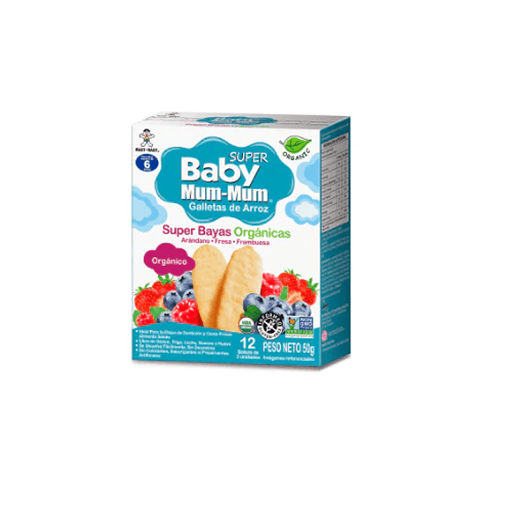 Baby Mum - Galleta de Arroz Organica sabor Bayas 50grs 1