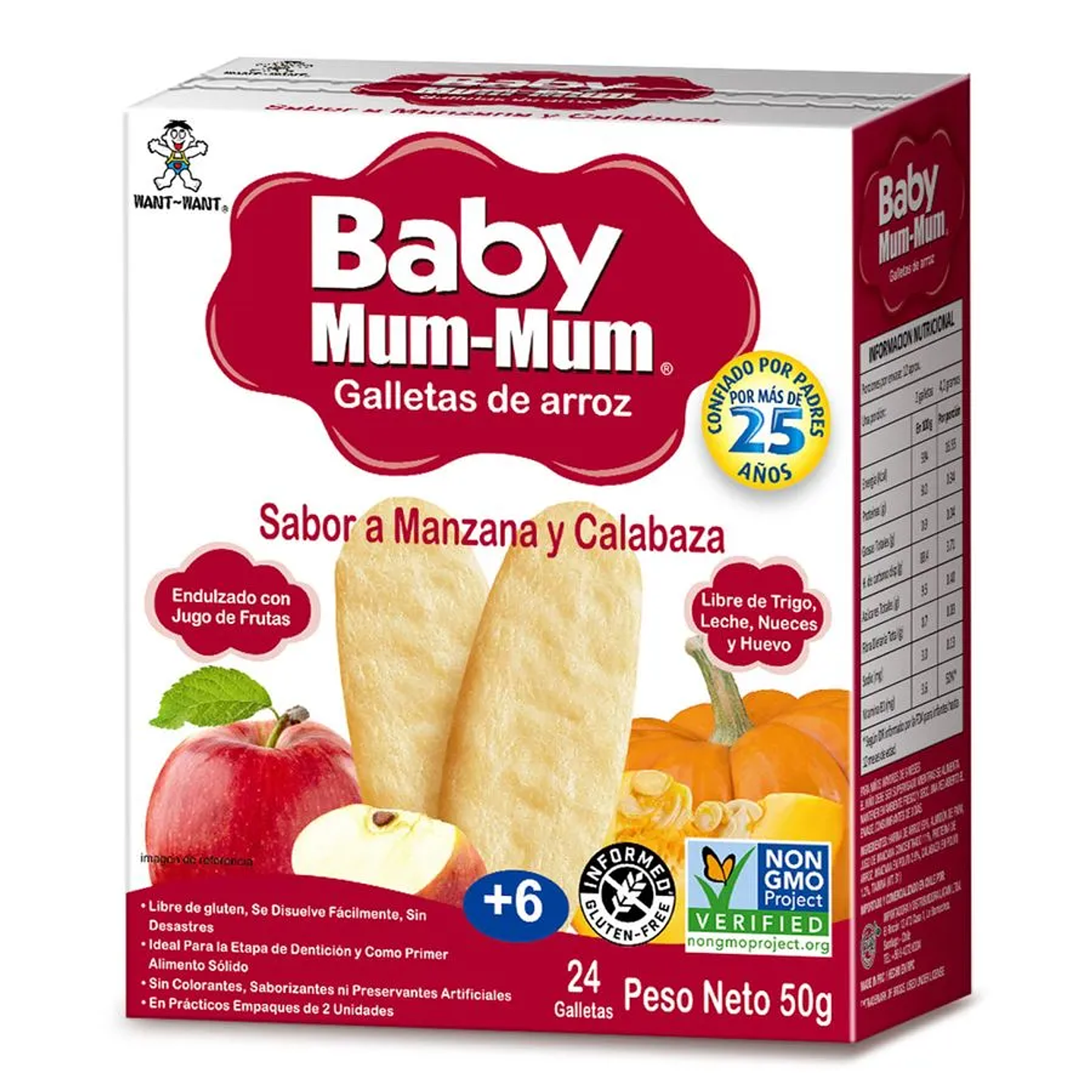 Baby Mum - Galleta Organica sabor Manzana y Calabaza 50grs 1