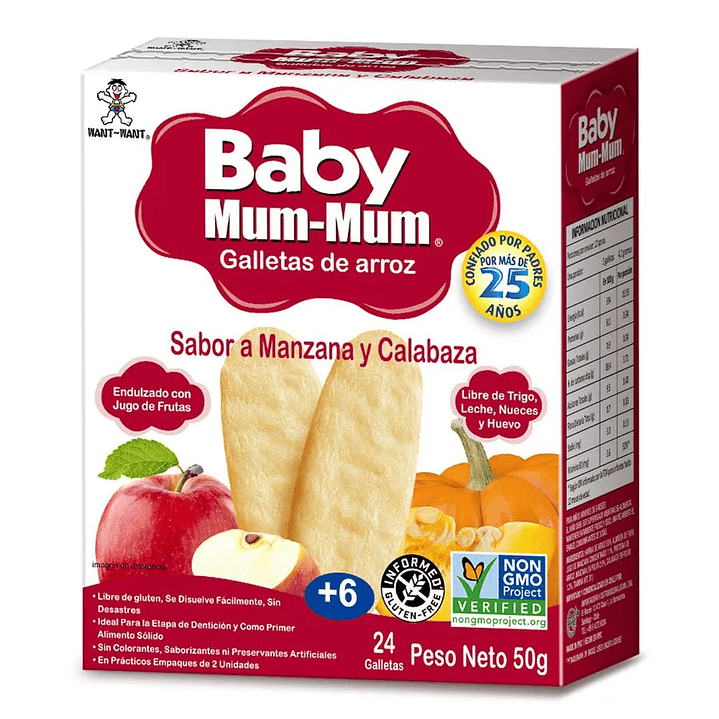 Baby Mum - Galleta Organica sabor Manzana y Calabaza 50grs 1