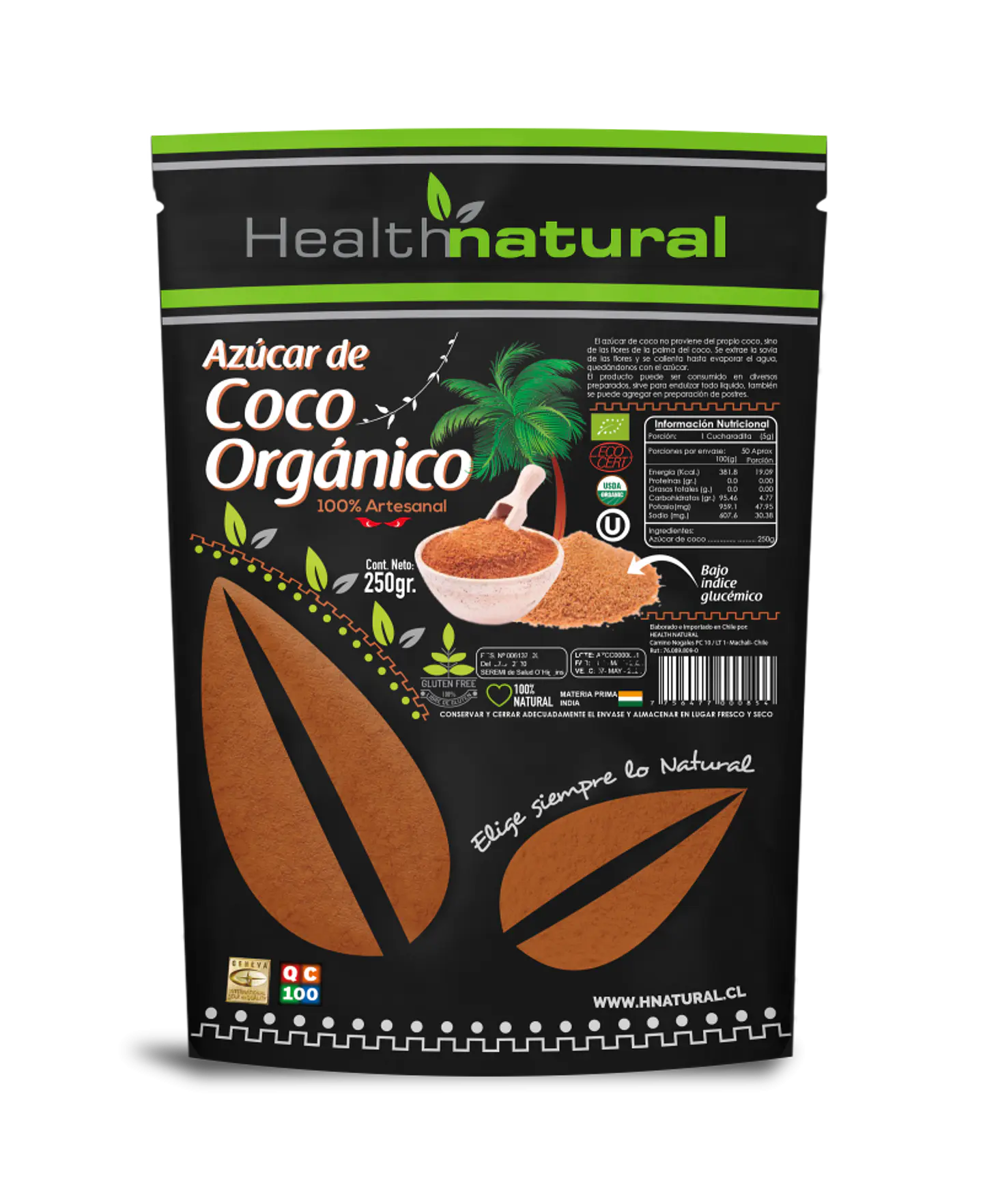 Health natural - Azúcar de coco Orgánico 250grs 1