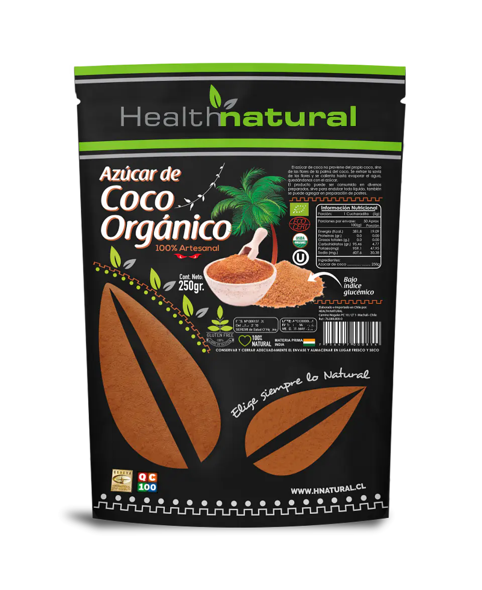 Health natural - Azúcar de coco Orgánico 250grs 1