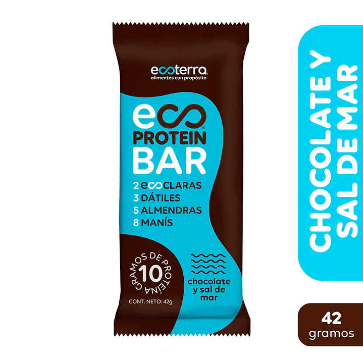 Barra chocolate y sal de mar 42g EcoTerra  1
