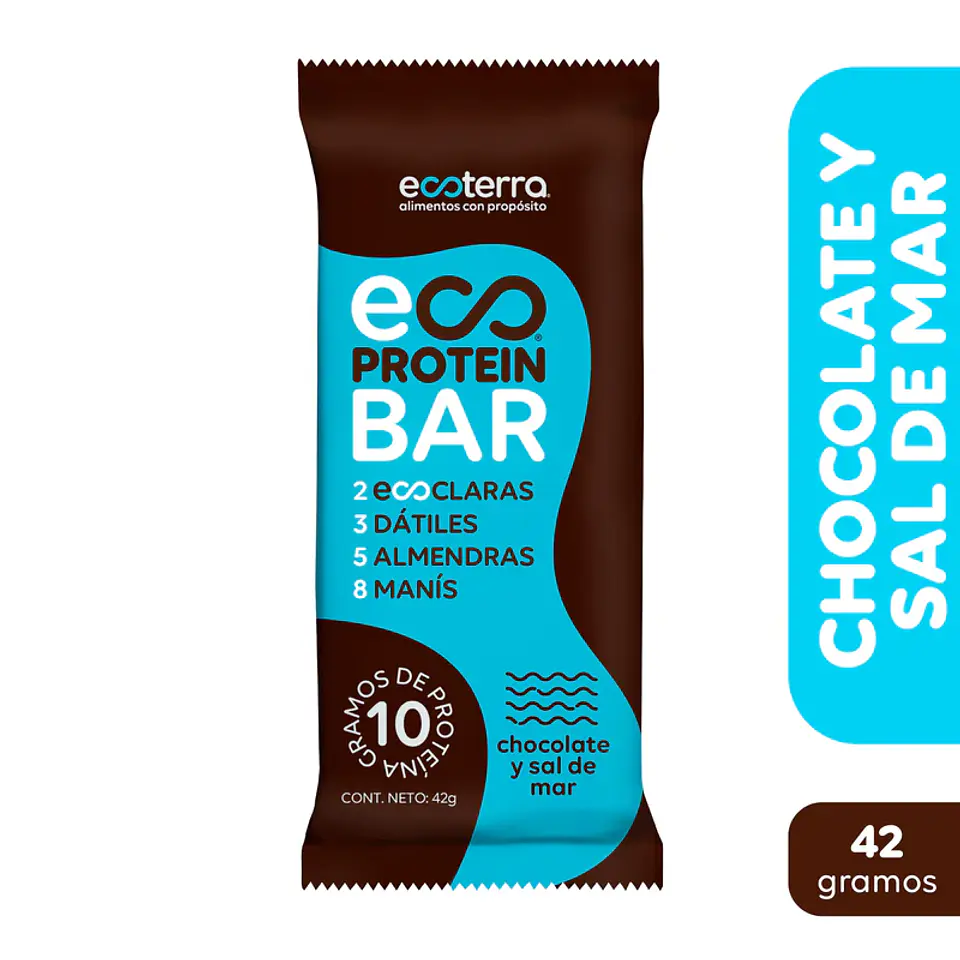 Barra chocolate y sal de mar 42g EcoTerra  1