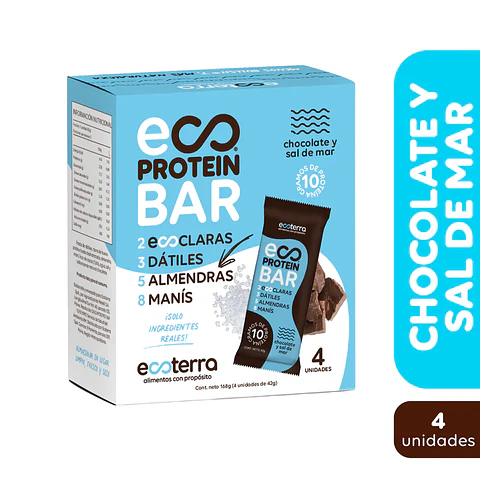 Caja barra chocolate y sal de mar 4 unidades EcoTerra 