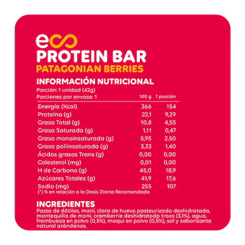 Caja barra patagonian berries 4 unidades EcoTerra 