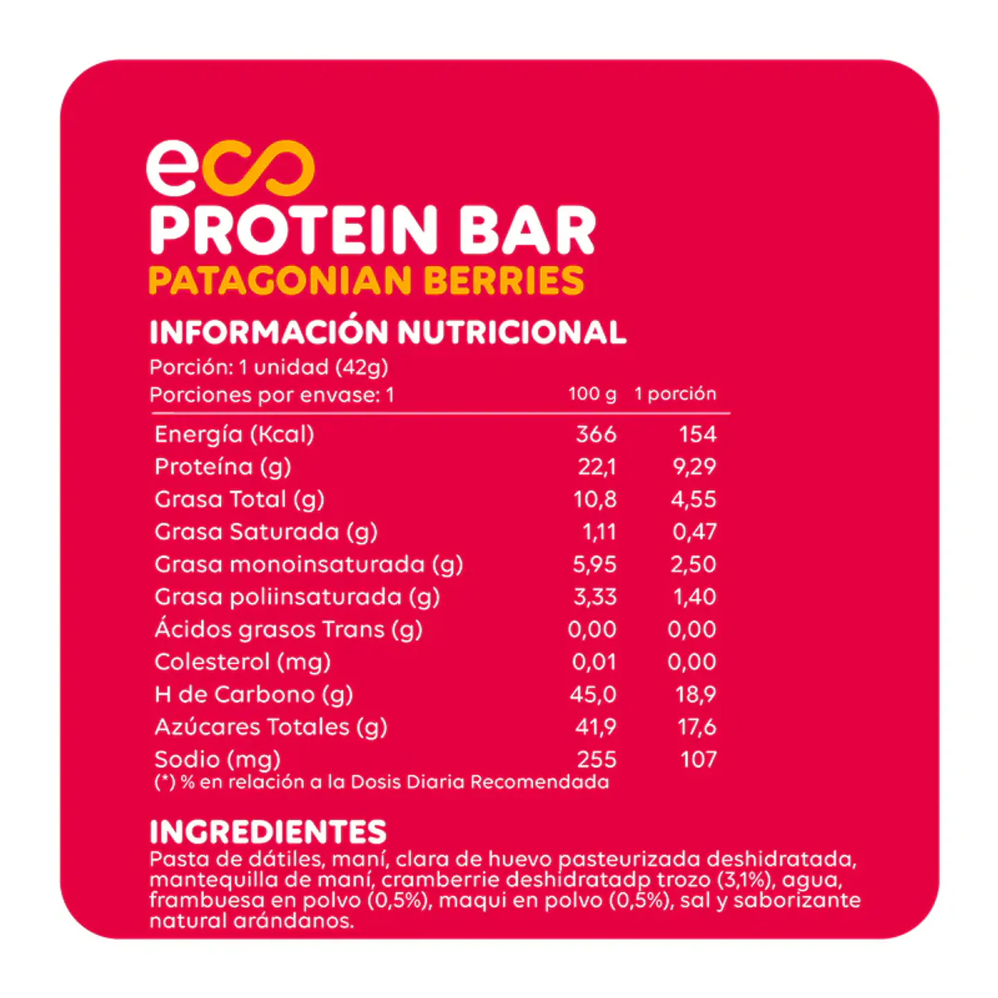 Caja barra patagonian berries 4 unidades EcoTerra  2