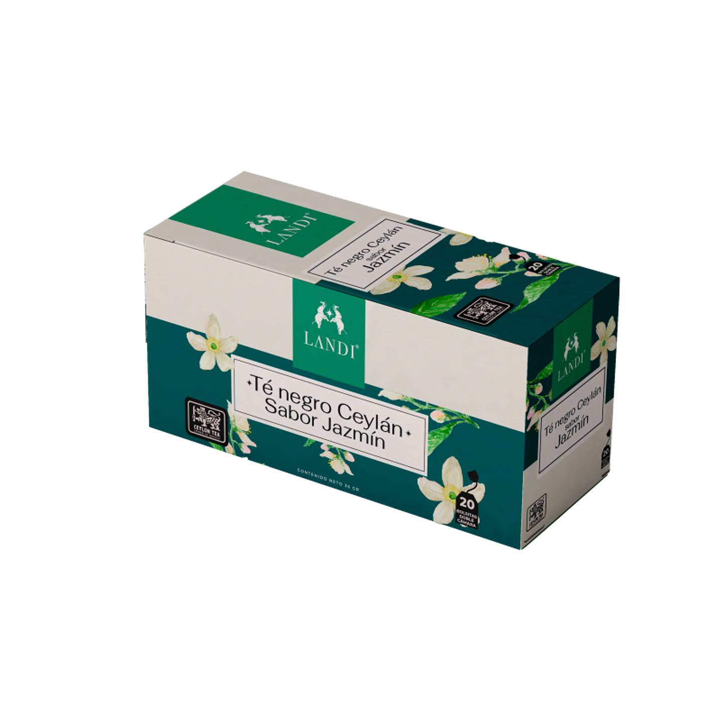 Landi - Té Negro Ceylán sabor Jazmín 36g 1