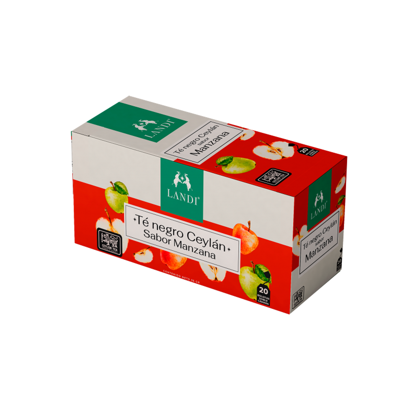 Landi - Té Negro Ceylán sabor Manzana 36g 1
