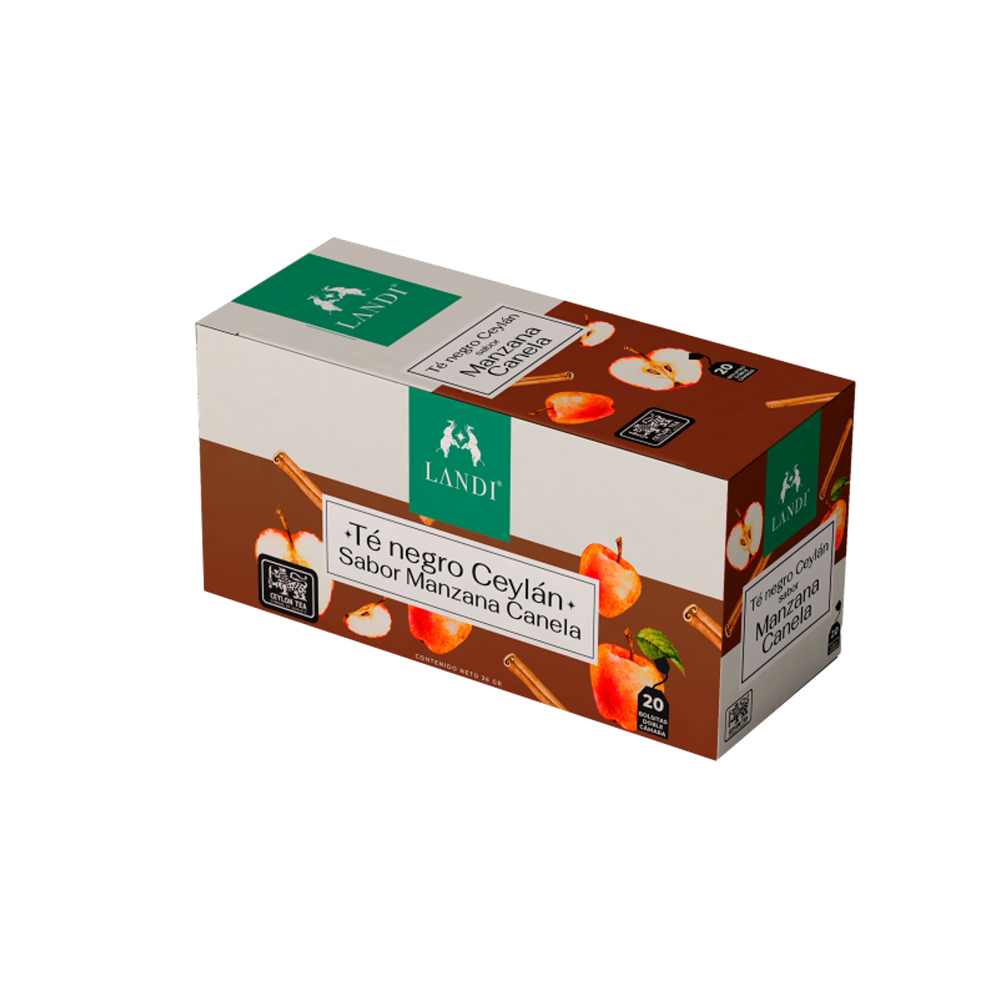 Landi - Té Negro Ceylán sabor Manzana Canela 36g 1