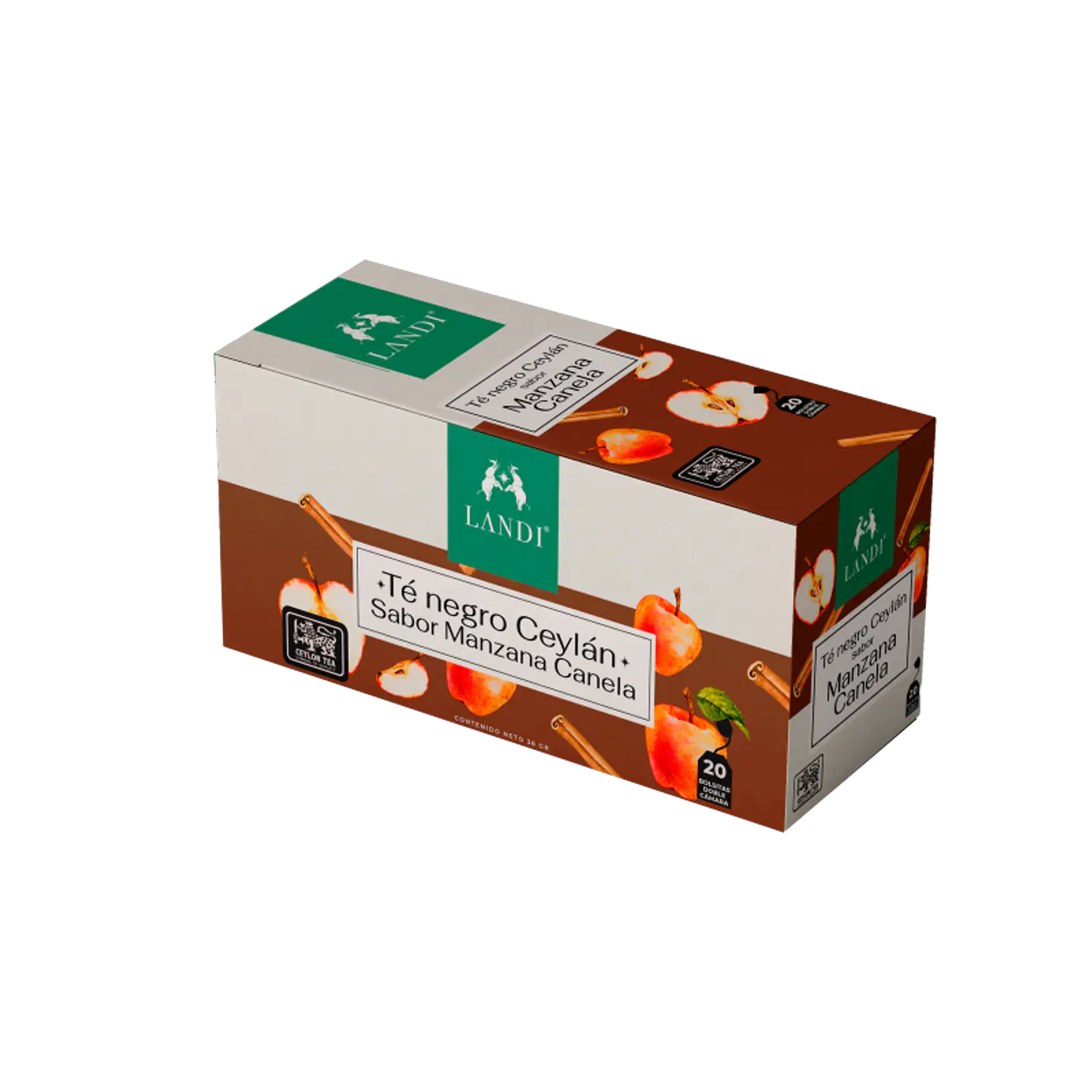 Landi - Té Negro Ceylán sabor Manzana Canela 36g 1