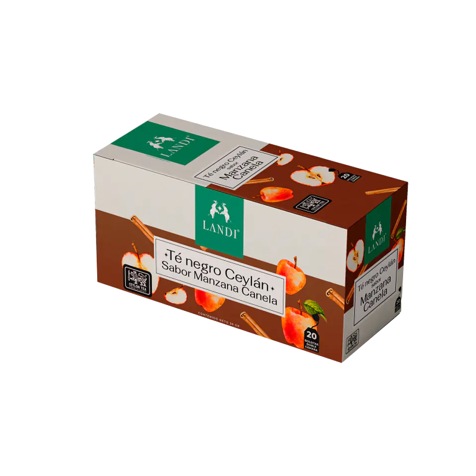 Landi - Té Negro Ceylán sabor Manzana Canela 36g 1