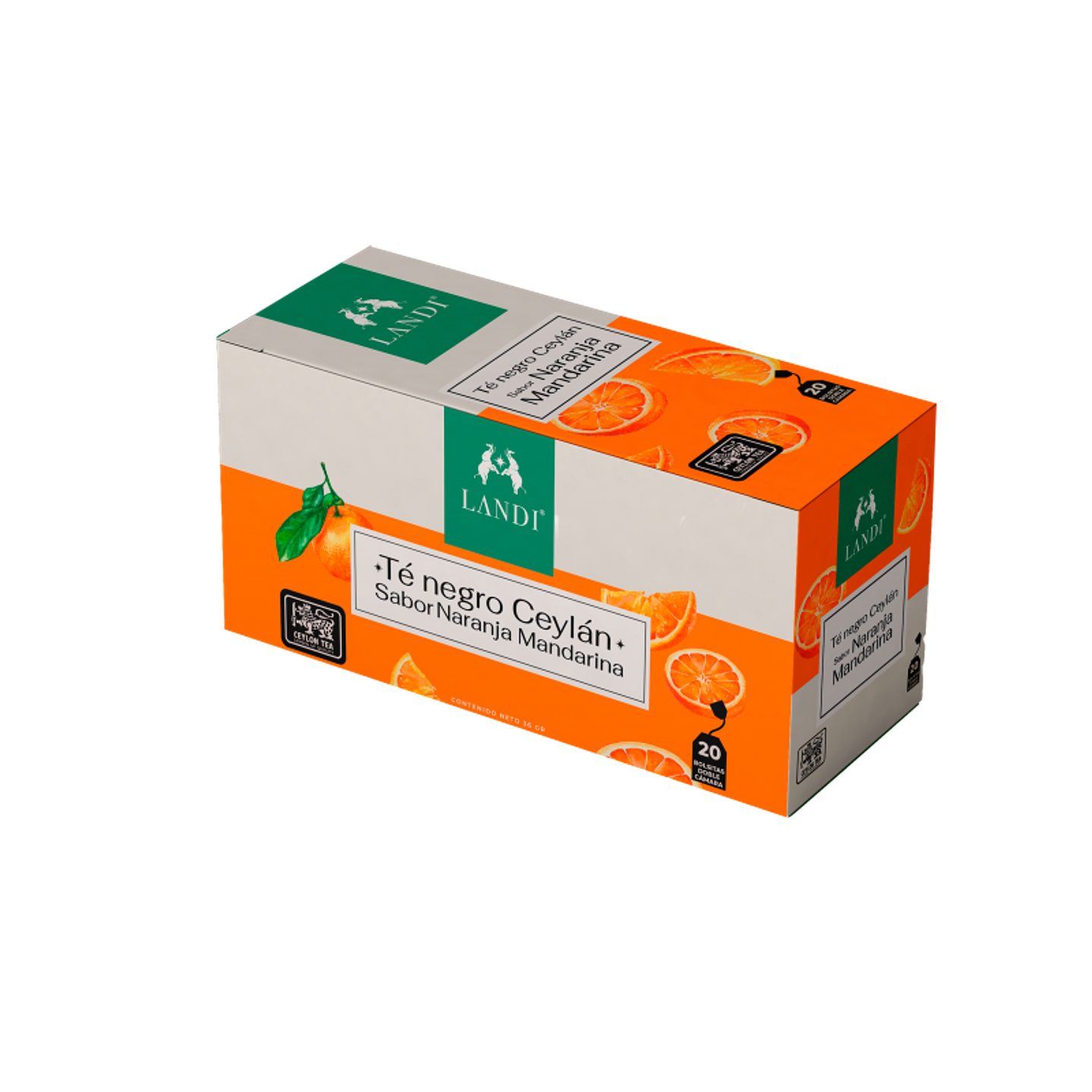 Landi - Te negro Ceylan sabor naranja mandarina 36grs 1