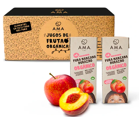 AMA - Jugo cajita Manzana durazno 200cc 