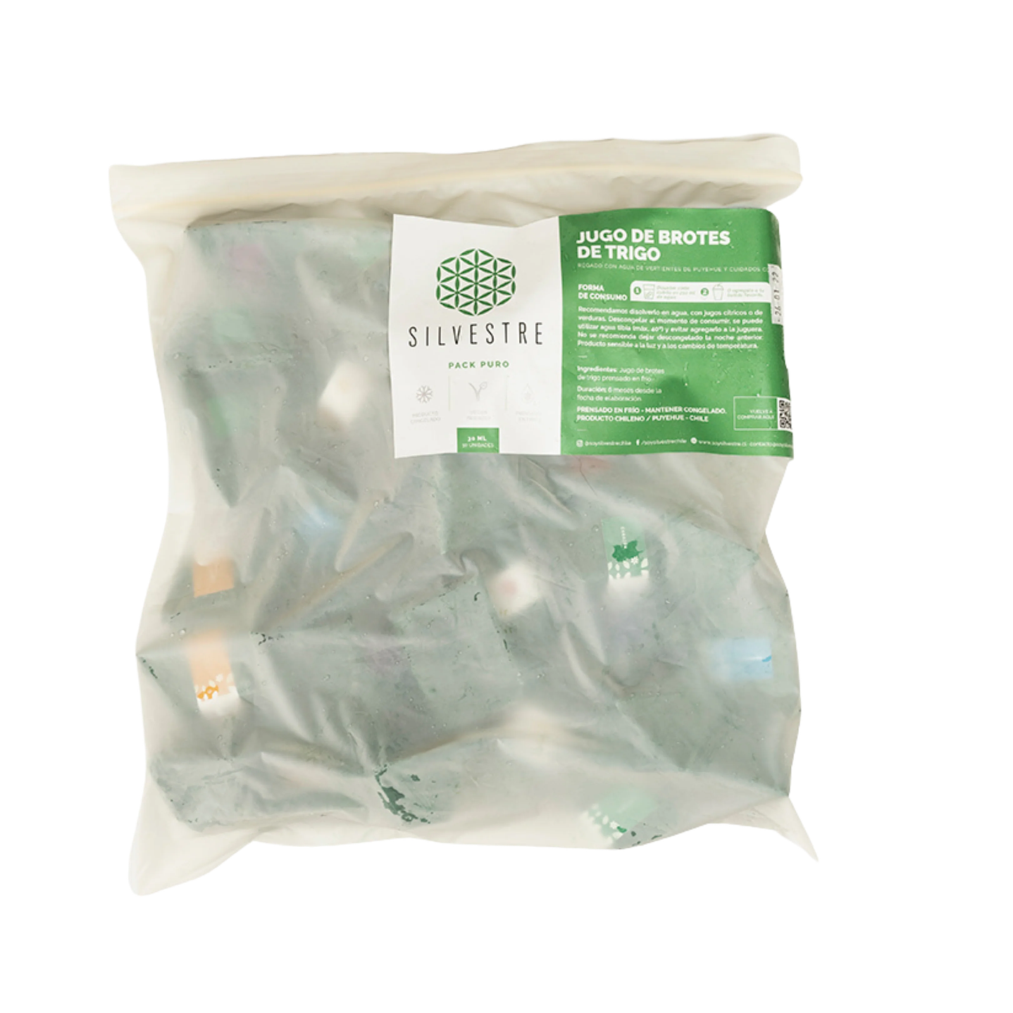 shot clorofila de brotes de trigo 30 unidades 900ml Congelado Soy silvestre  