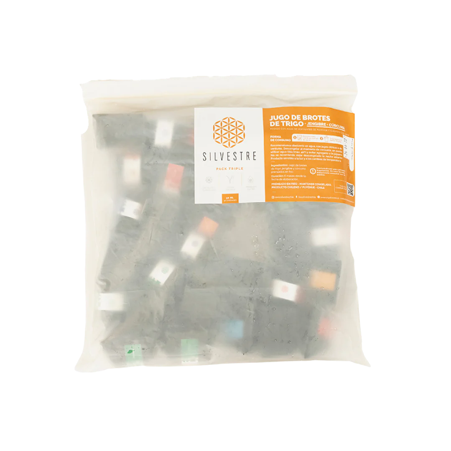 Triple shot jengibre cúrcuma clorofila de brotes de trigo 30 unidades 900ml 