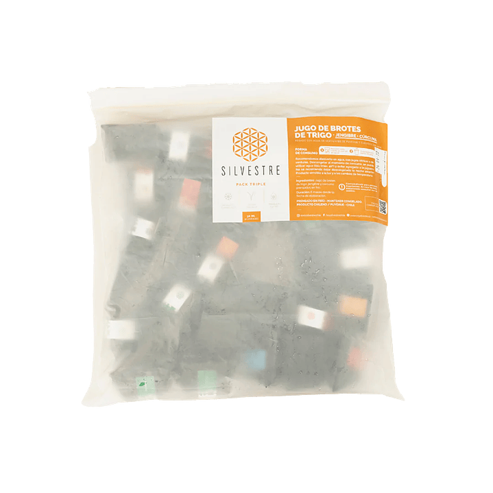 Triple shot jengibre cúrcuma clorofila de brotes de trigo 30 unidades 900ml 