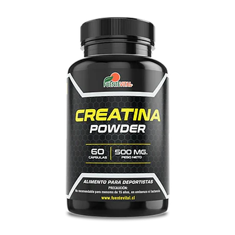 Creatina Monohidratada 500mg 60 Cápsulas Vegetales  - Fuente Vital