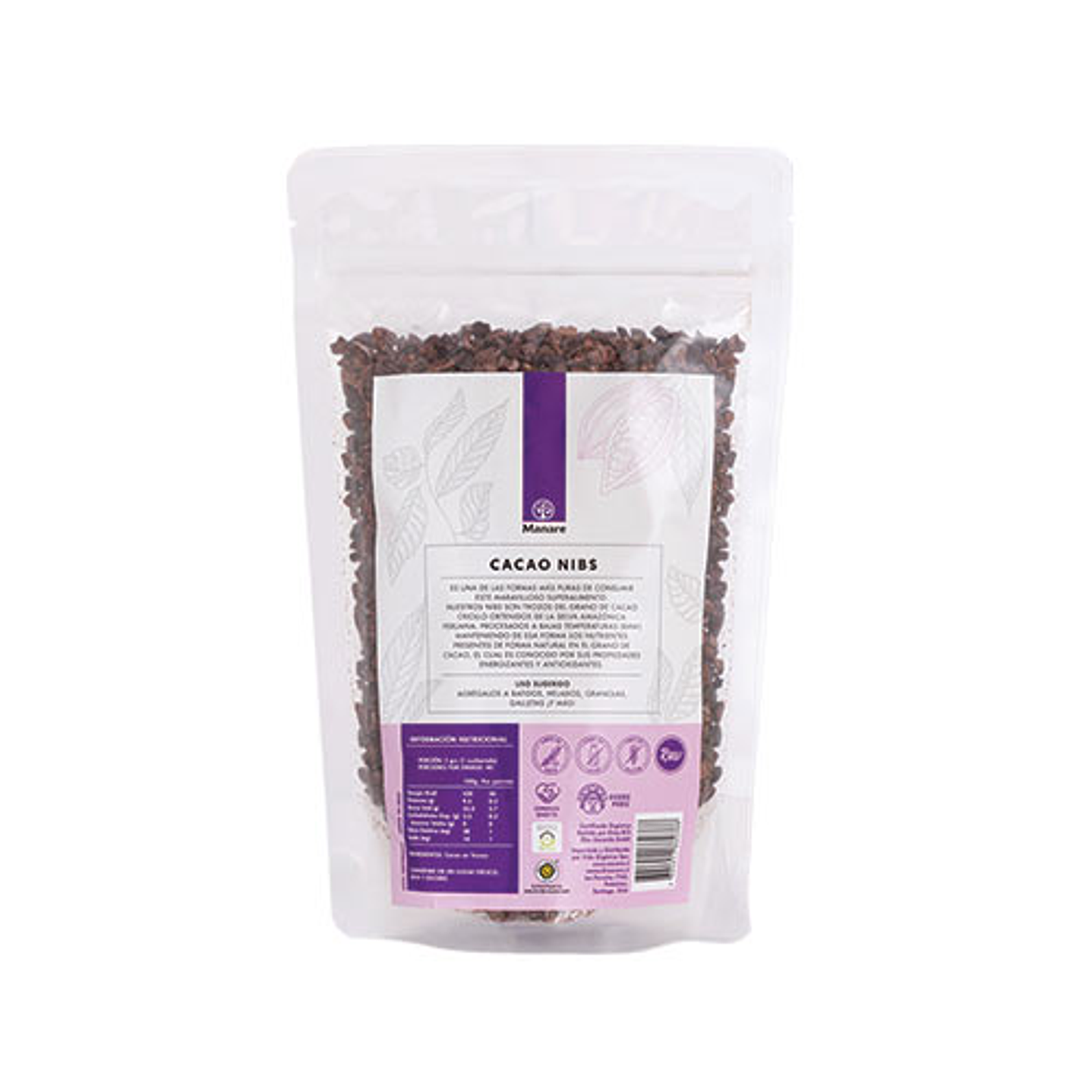 Cacao Nibs Organico 200grs Manare 2