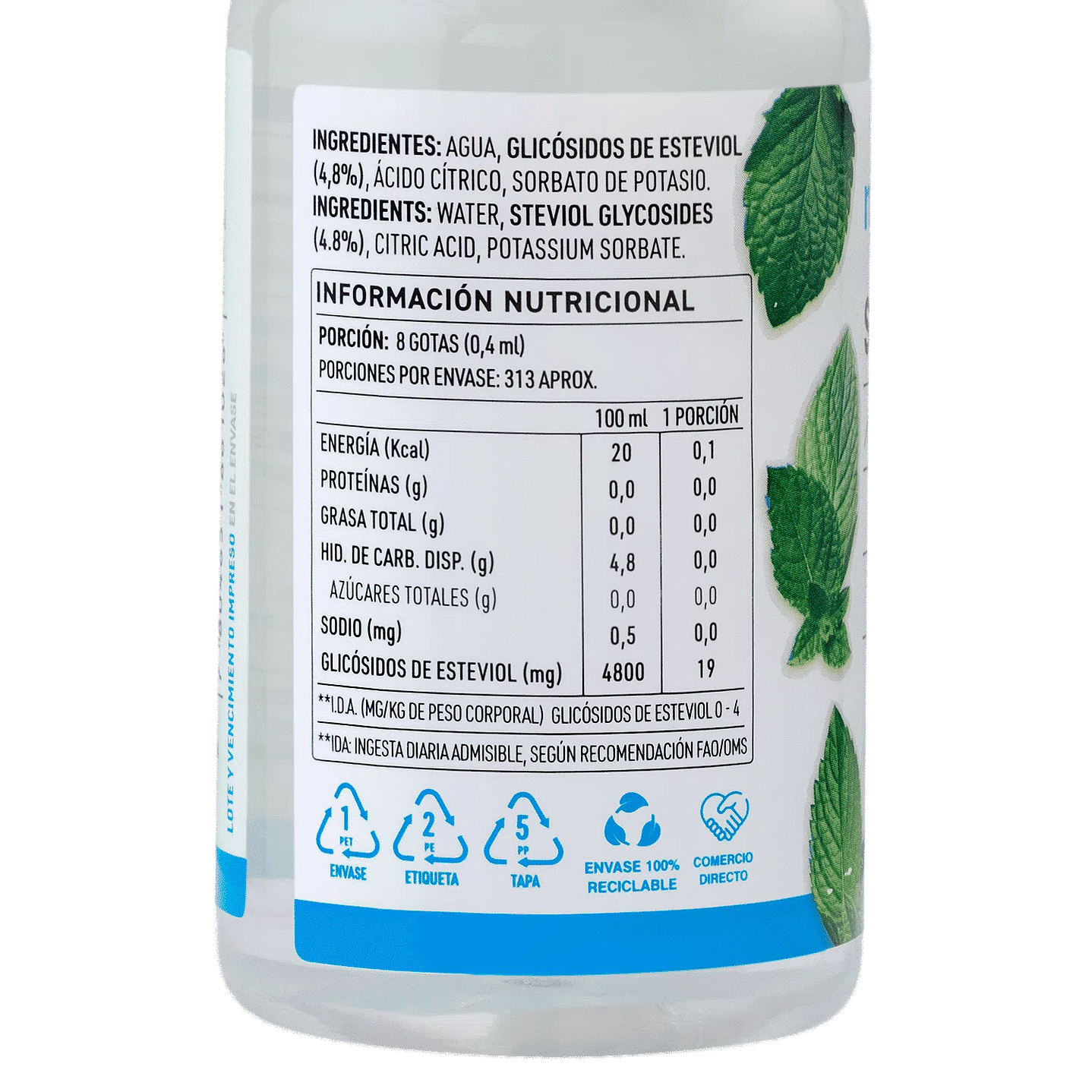 Stevia liquida 125ml Manare 2