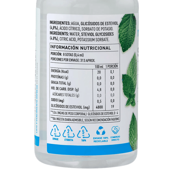 Stevia liquida 125ml Manare 2