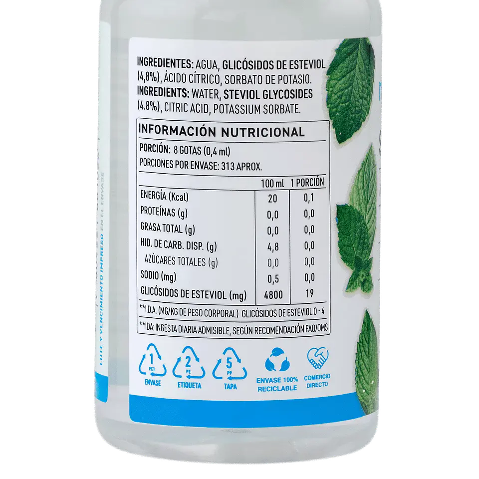 Stevia liquida 125ml Manare 2