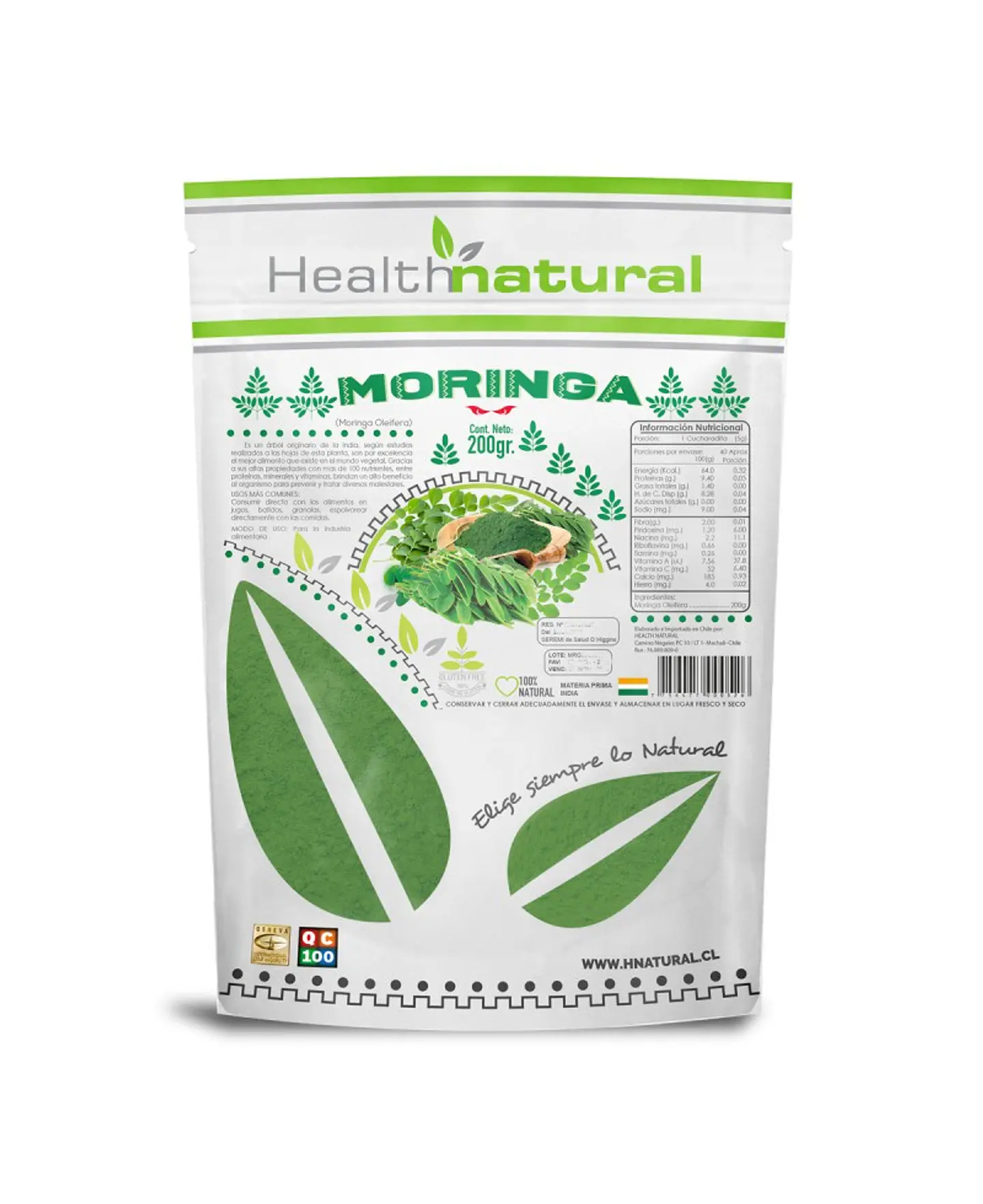 Moringa en Polvo 200grs Health natural  1