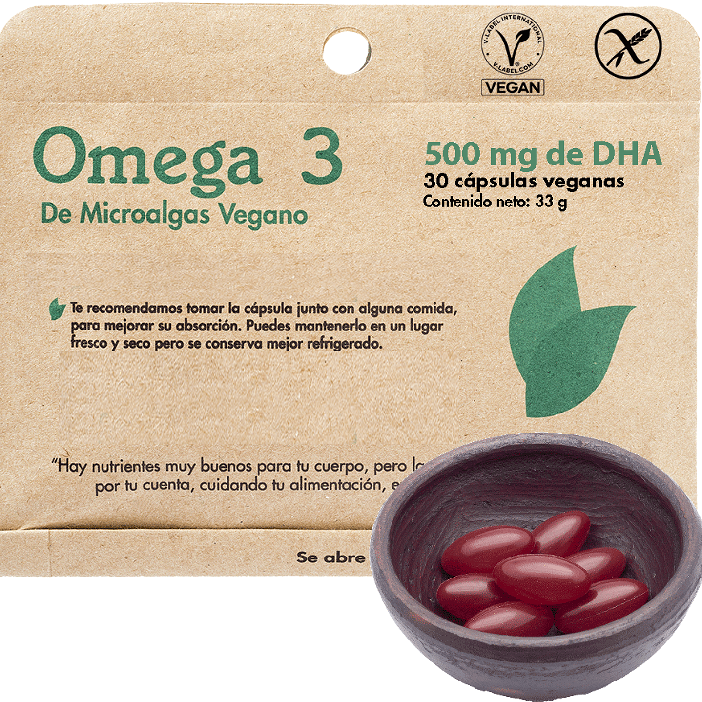 Omega 3 de microalgas 30 cápsulas  Dulzura Natural 1