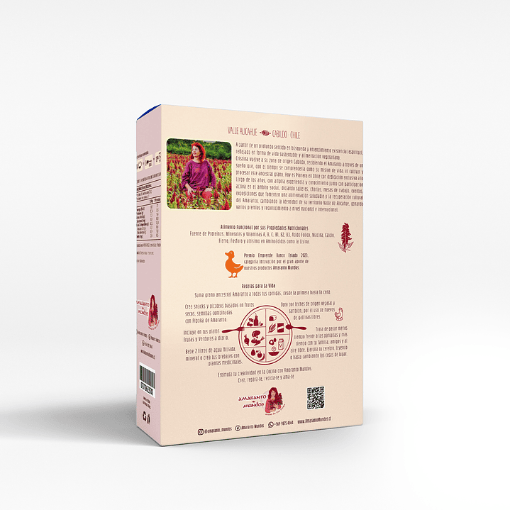 Pipoka de amaranto natural 200gr - Amaranto Mundos  2