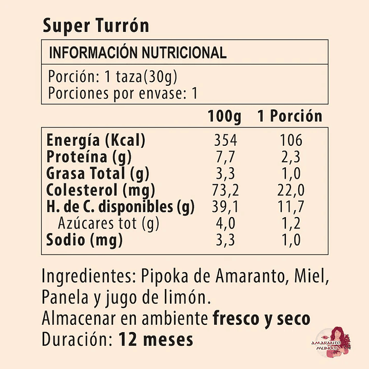 Amaranto Mundos - Super turrón Amaranto 30gr 2