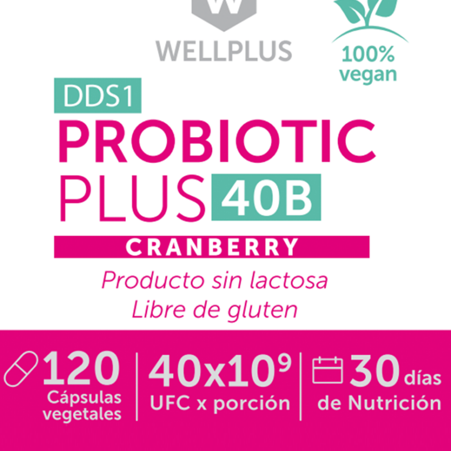 Wellplus - Probiotic plus 40b + Cranberry 120 2