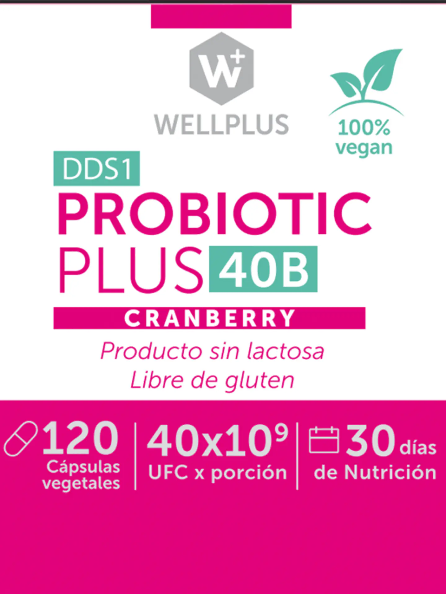 Wellplus - Probiotic plus 40b + Cranberry 120 2