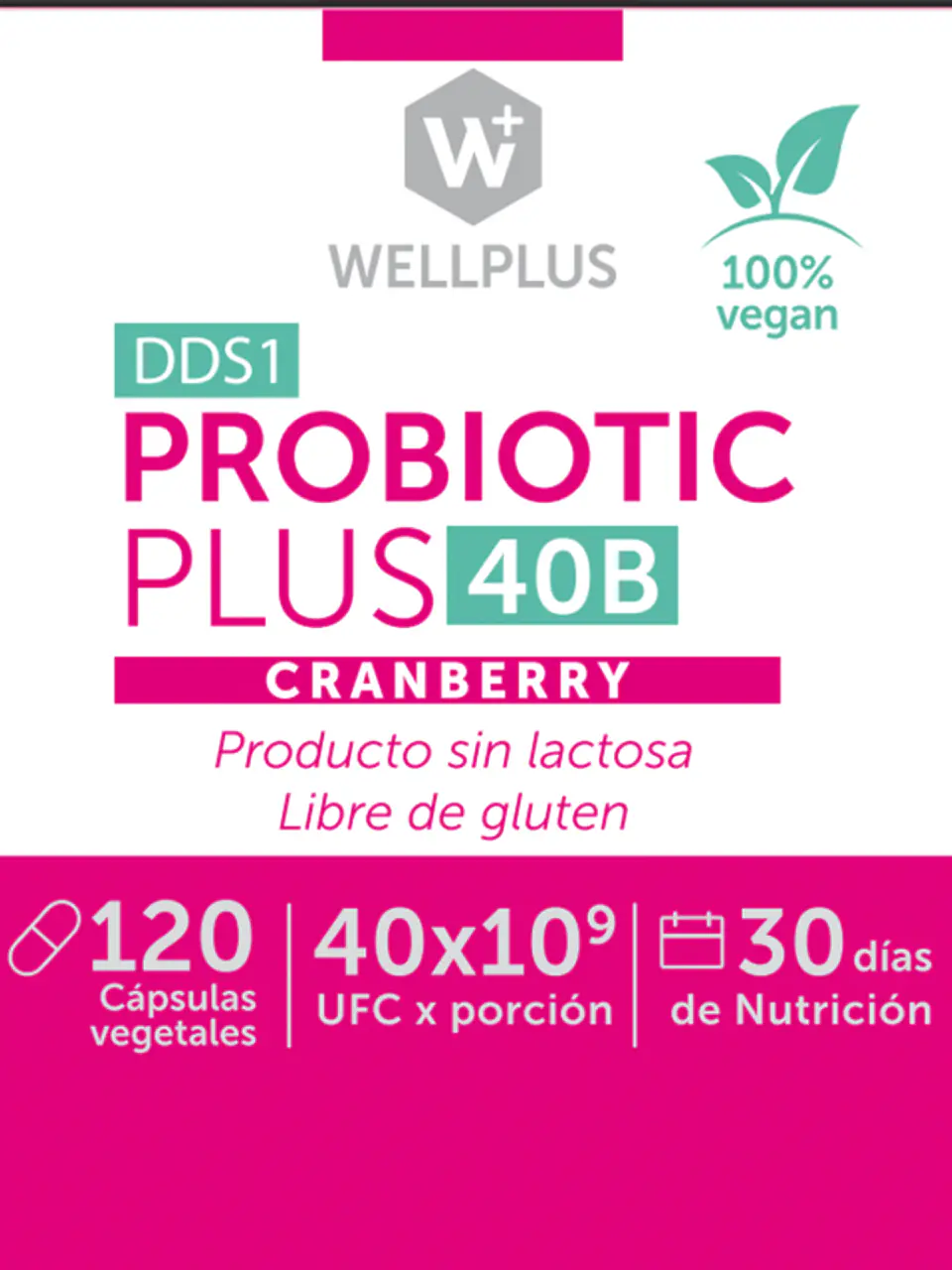 Wellplus - Probiotic plus 40b + Cranberry 120 2