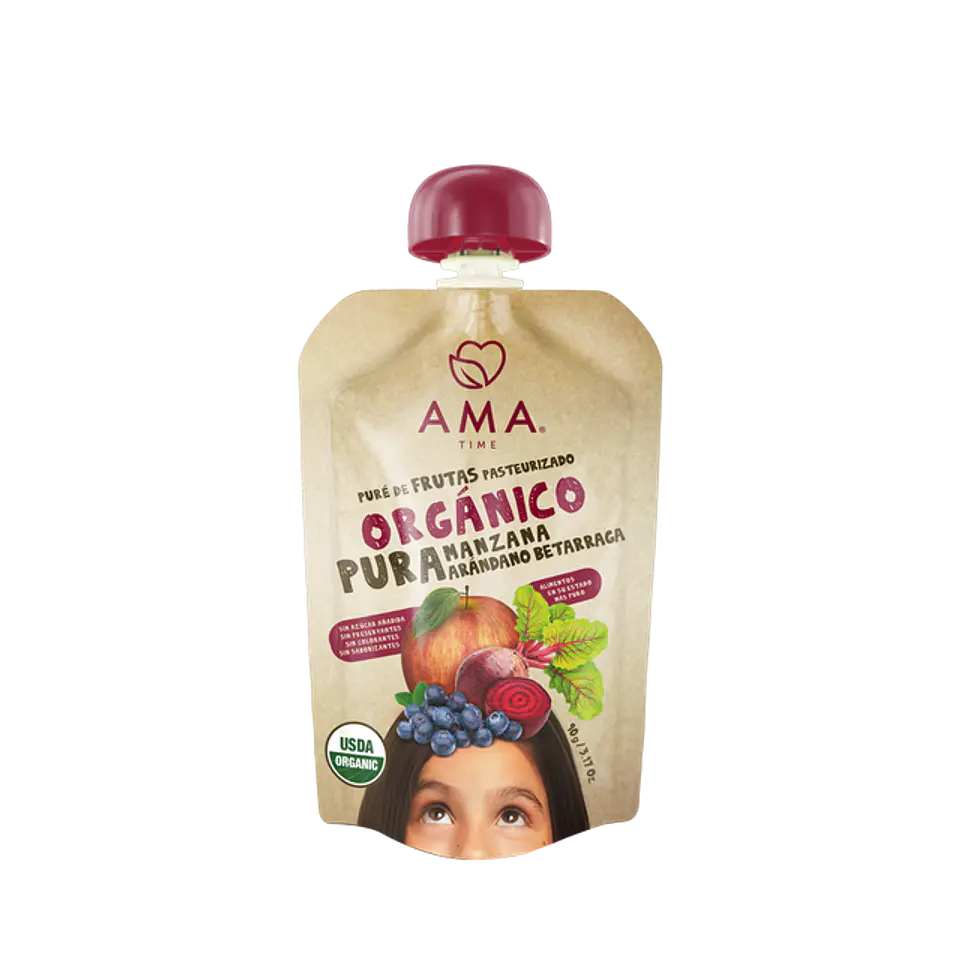 AMA - Pure de Manzana Arandanos y Betarraga 90grs  1