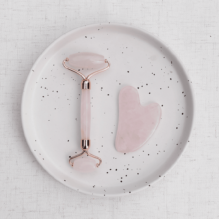 Austral Organics - Set Facial Roller + Guasha Cuarzo Rosa  1