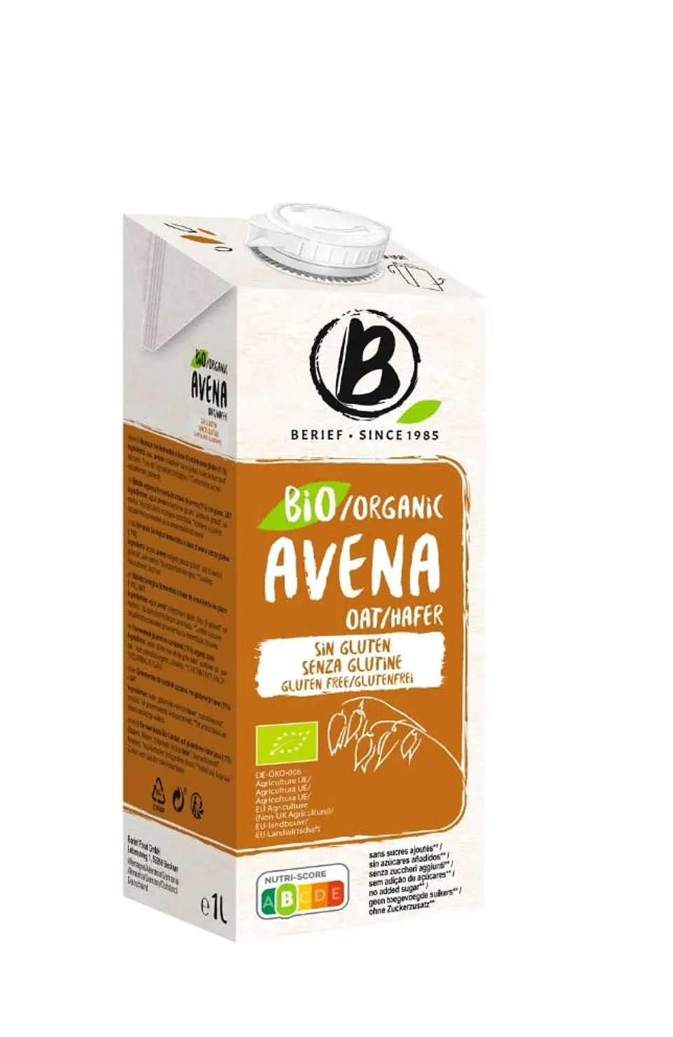 Berief - Bebida vegetal de Avena organica 1L  1